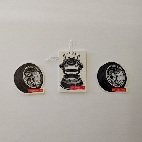 Little Wheels Sticker and Air Freshener Combo pack